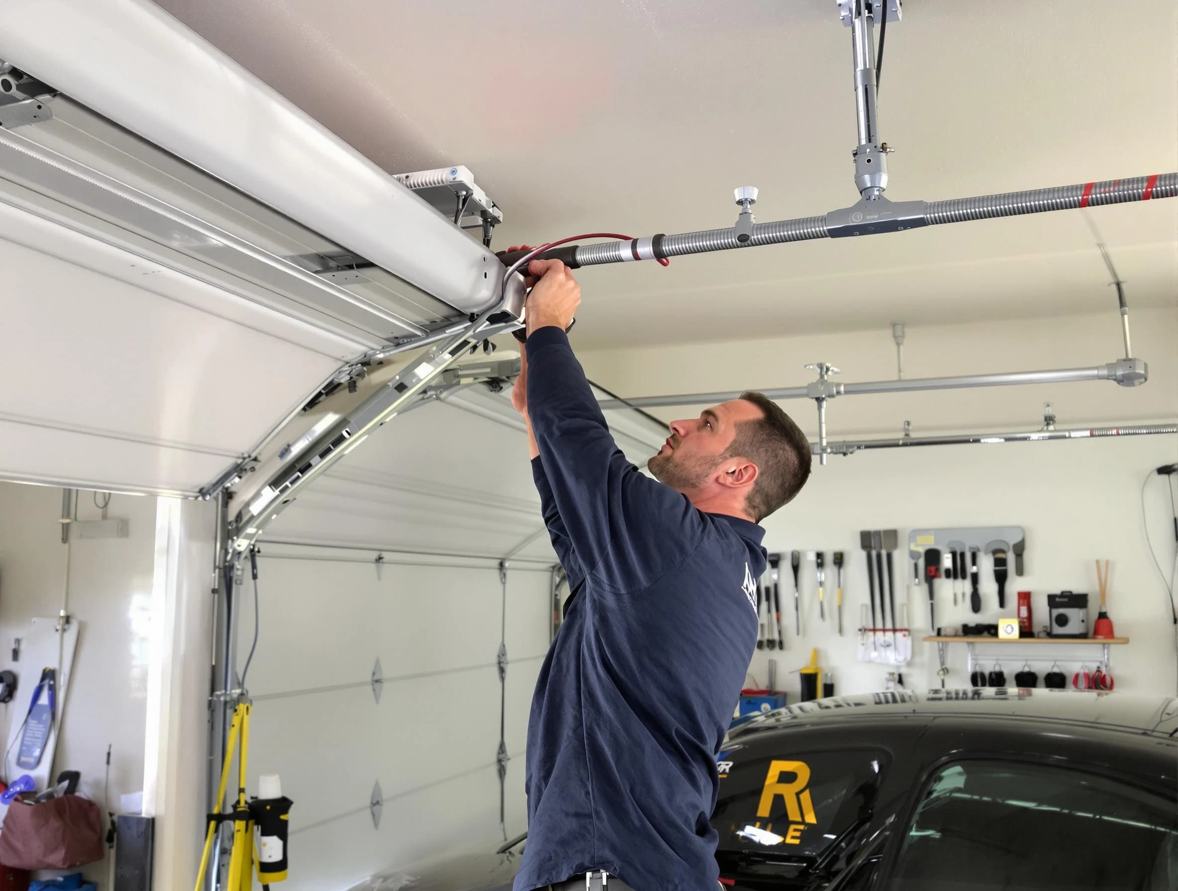 Kearny Garage Door Repair technician performing garage door cable repair in Kearny