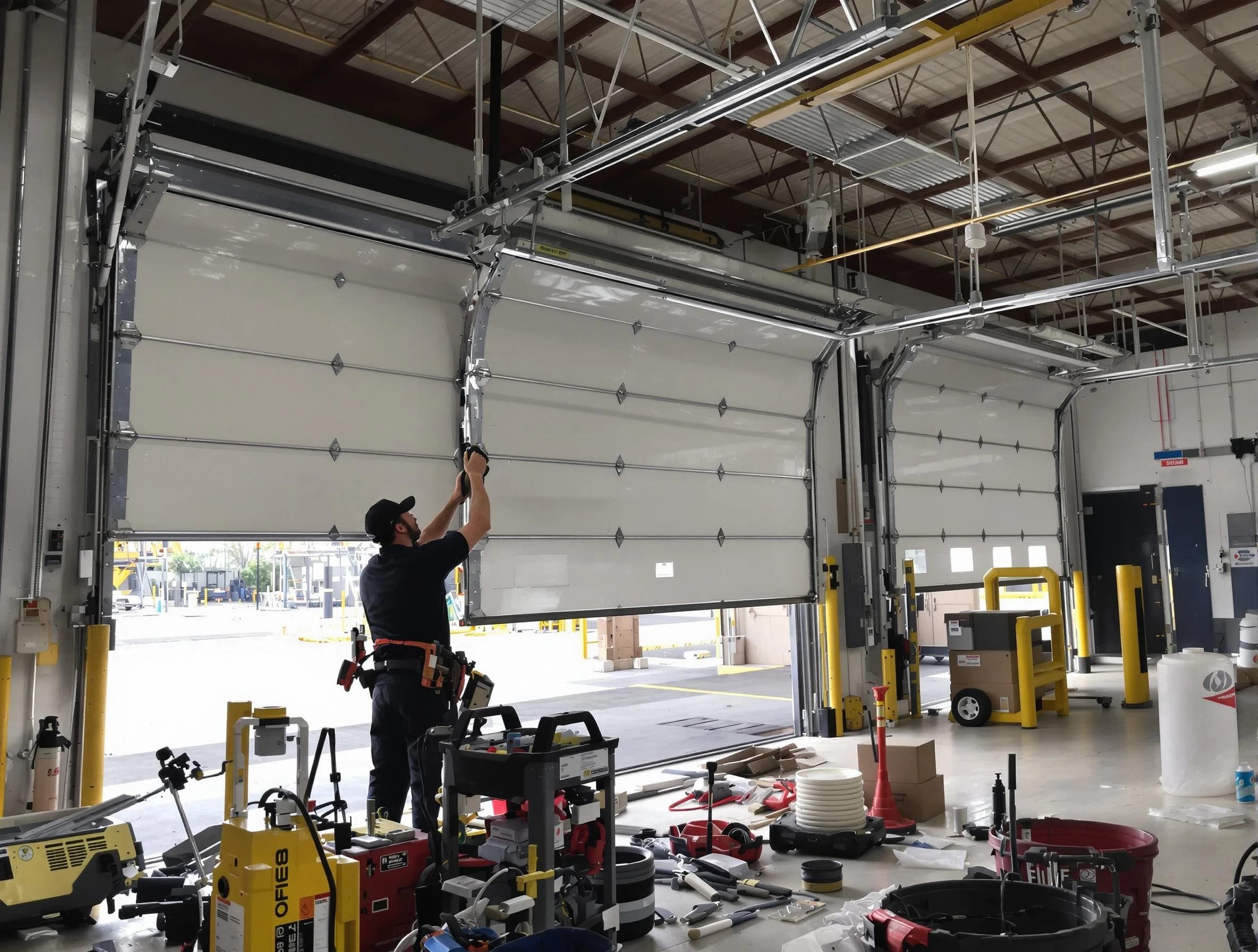 Kearny Garage Door Repair technician performing commercial garage door repair in Kearny