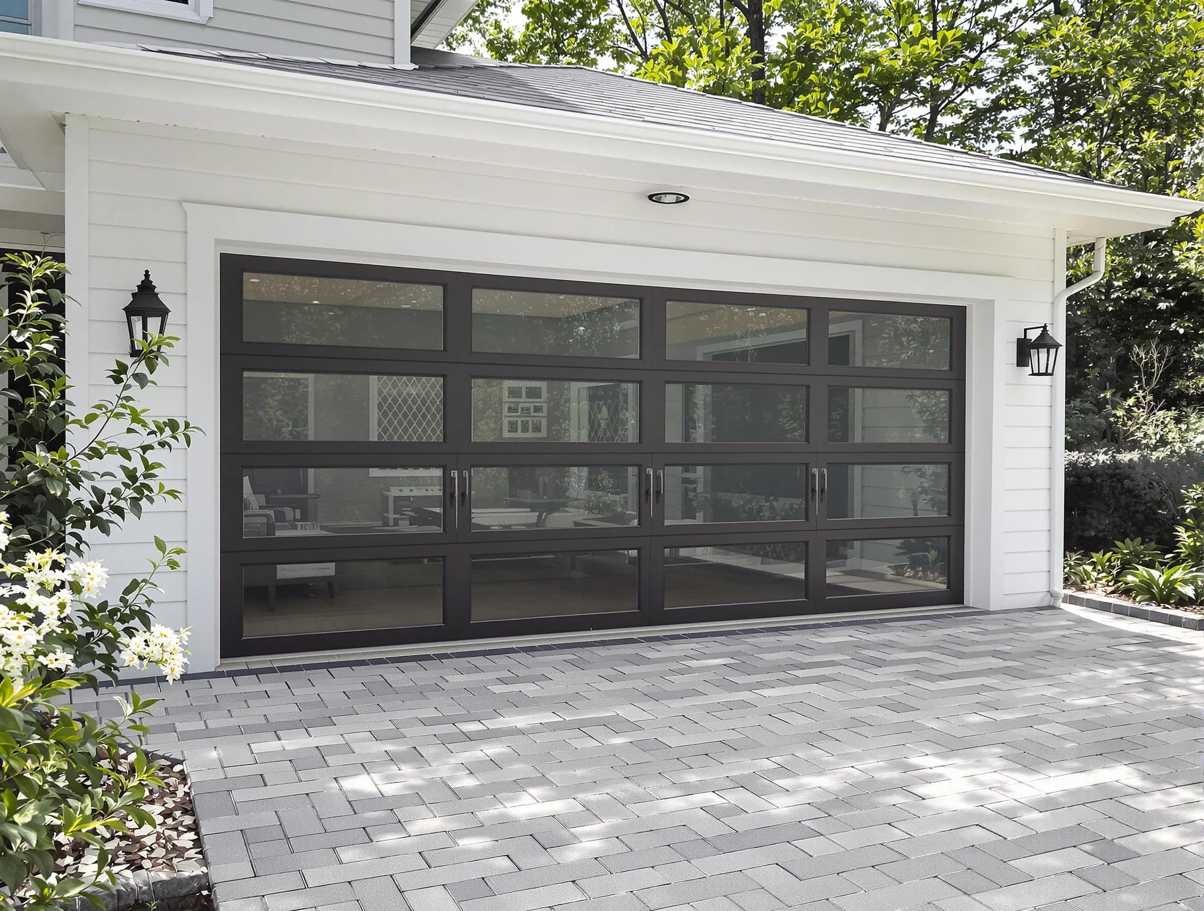 Kearny Garage Door Repair design specialist presenting custom garage door options to Kearny homeowner