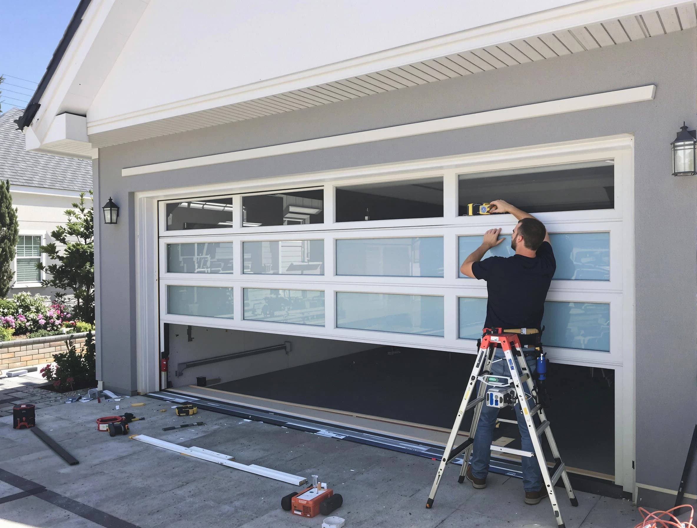 Kearny Garage Door Repair team performing garage door replacement in Kearny