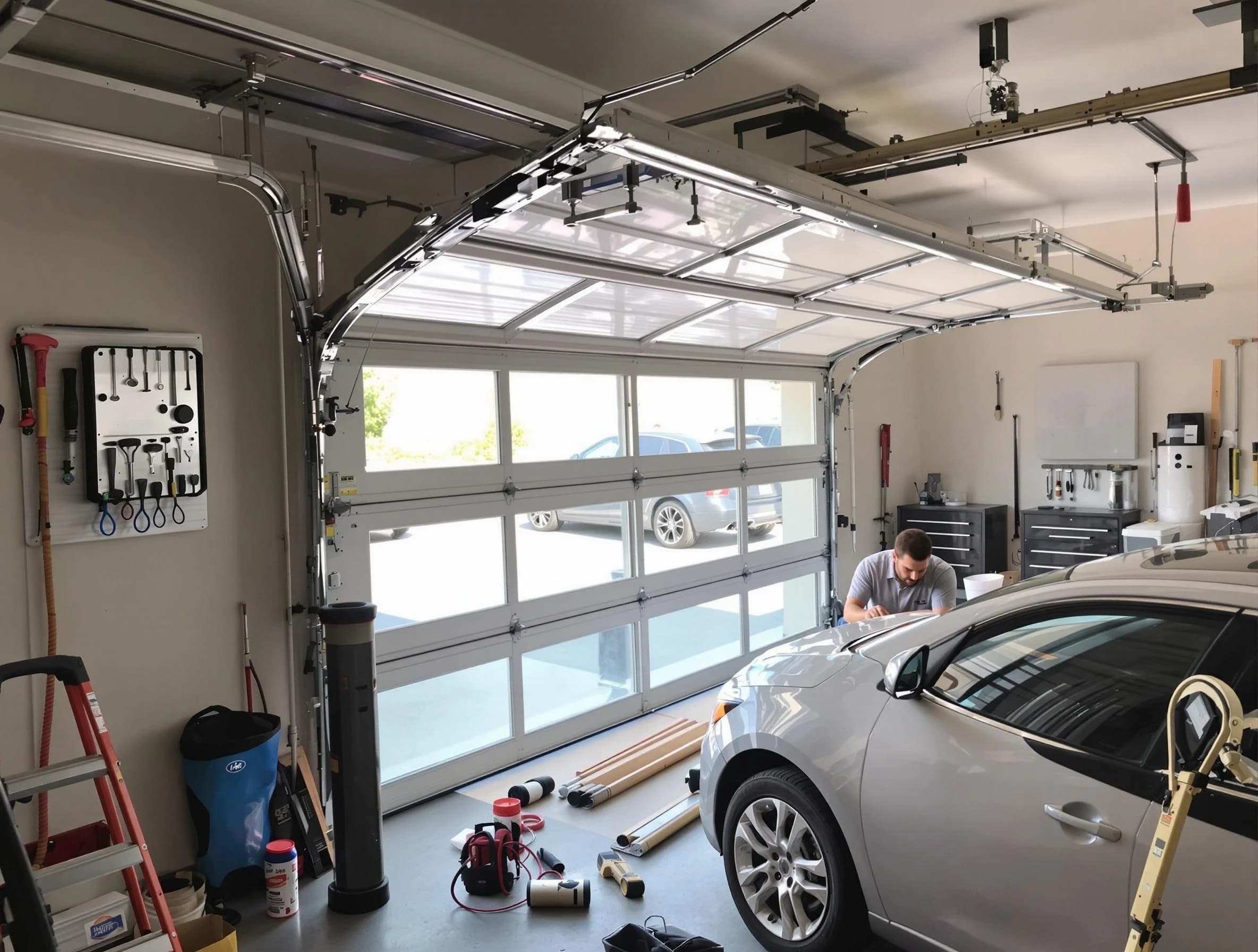 Garage door noise reduction service by Kearny Garage Door Repair in Kearny