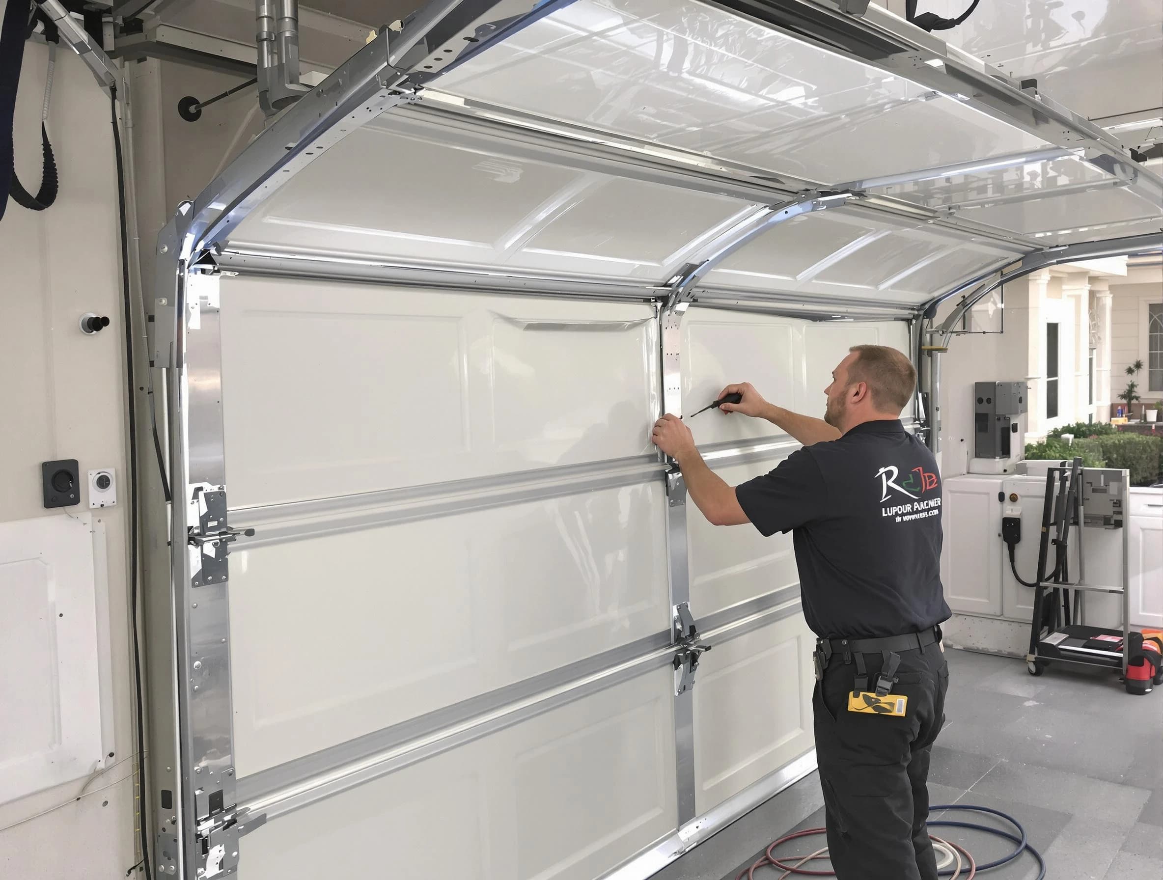Kearny Garage Door Repair professional performing panel repair in Kearny