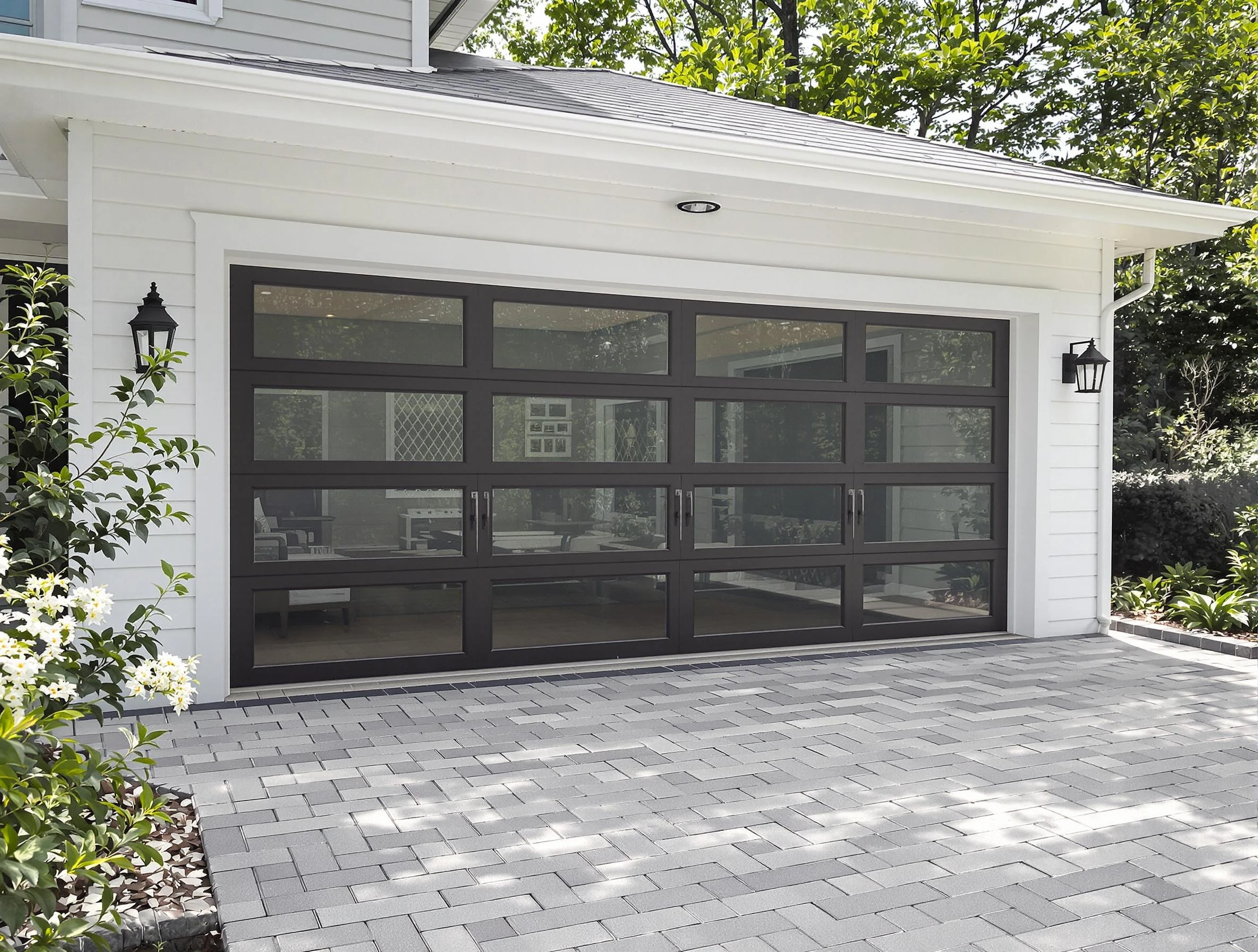 Kearny Garage Door Repair design specialist presenting custom garage door options to Kearny homeowner